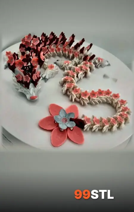 Articulated Flexi Dragon STL – Amazing Print-in-Place 3D Model