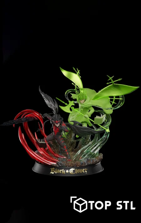 Asta x Yuno Black Clover STL – Asta x Yuno Black Clover 3D printed diorama
