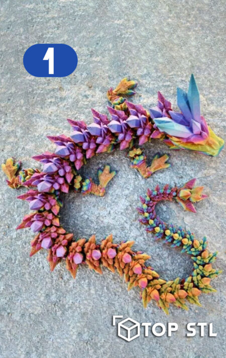 Crystal Dragon STL – Crystal Dragon 3D printed decor model