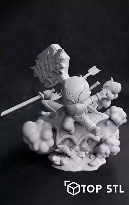 Deadpool Chibi 3D Print – Deadpool Chibi 3D printed figure
