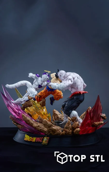 Goku and Frieza vs Jiren 3D Print – Goku and Frieza vs Jiren 3D printed diorama