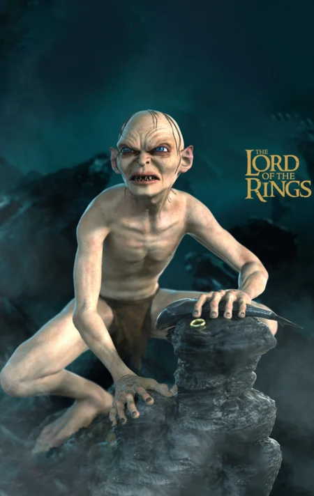 Gollum on Rock 3D Print – Gollum on Rock 3D printed diorama