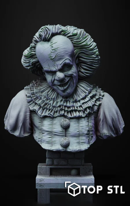 Pennywise Bust STL – Pennywise Bust 3D printed bust
