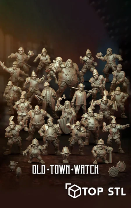 Punga Old Town Watch Complete STL – Punga Old Town Watch Complete 3D printed miniatures set